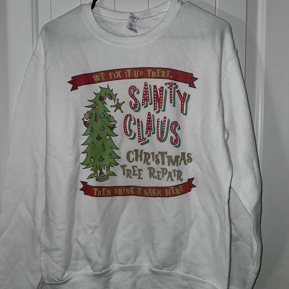 White Christmas Tree Repair Sweatshirt